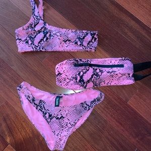 pink snakeskin Triangl bikini size XS